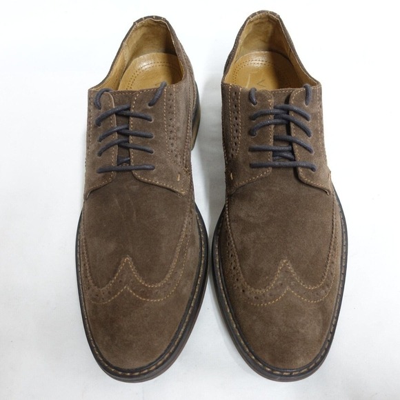 VIONIC Men Dress Shoes Bruno Wingtip Size 9.5 M Brown Suede Derby Oxfords - Picture 9 of 10